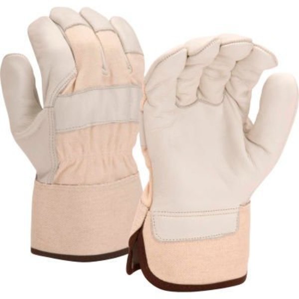 Pyramex Premium Grain Cowhide Leather Palm Gloves with Rubberized Safety Cuff, Size Large - Pkg Qty 12 GL1003WL
